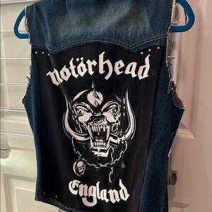 Denim Vest with Vintage Motörhead Tee Design on back